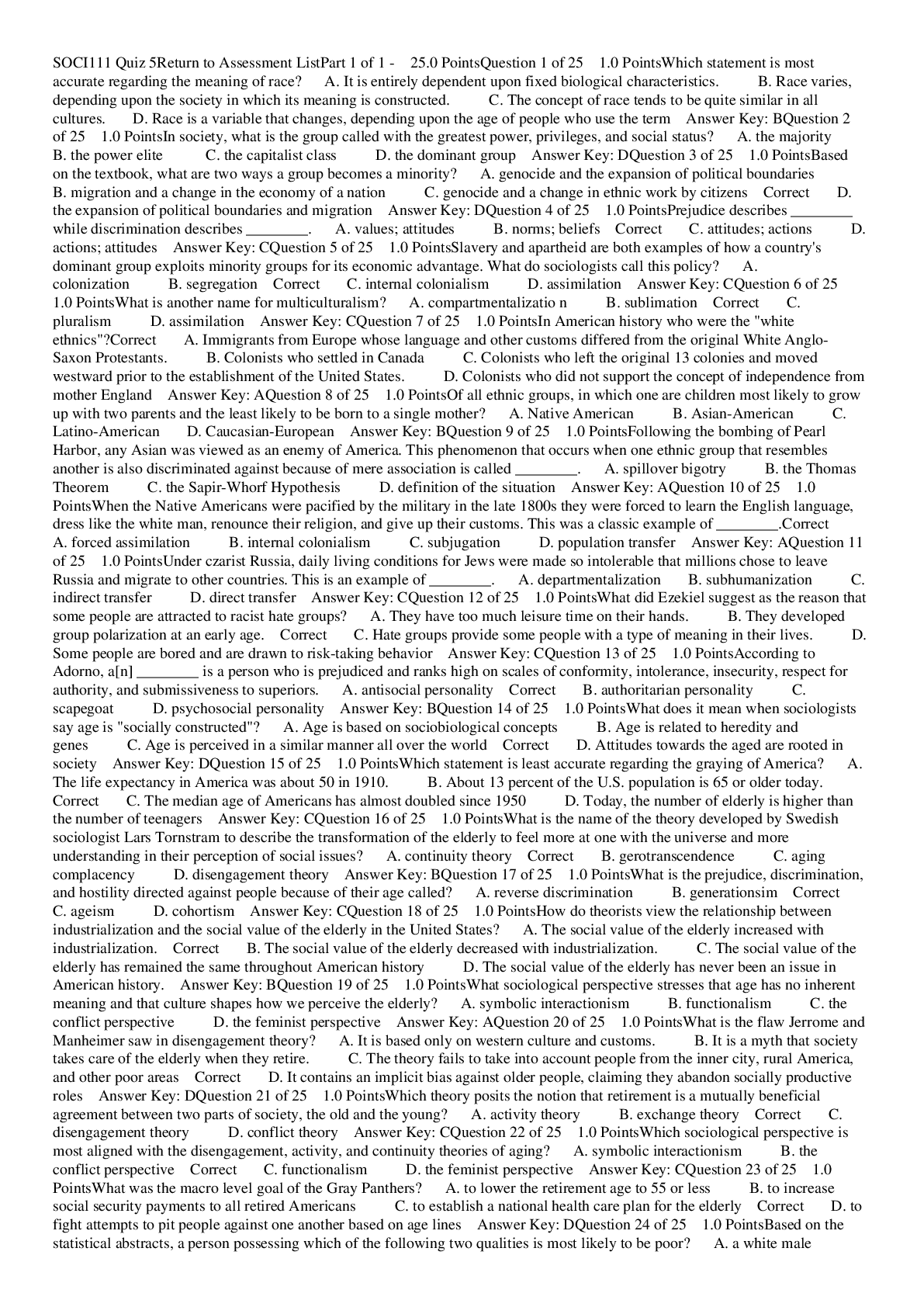 Preview image of SOCI 111 QUIZ 5 document